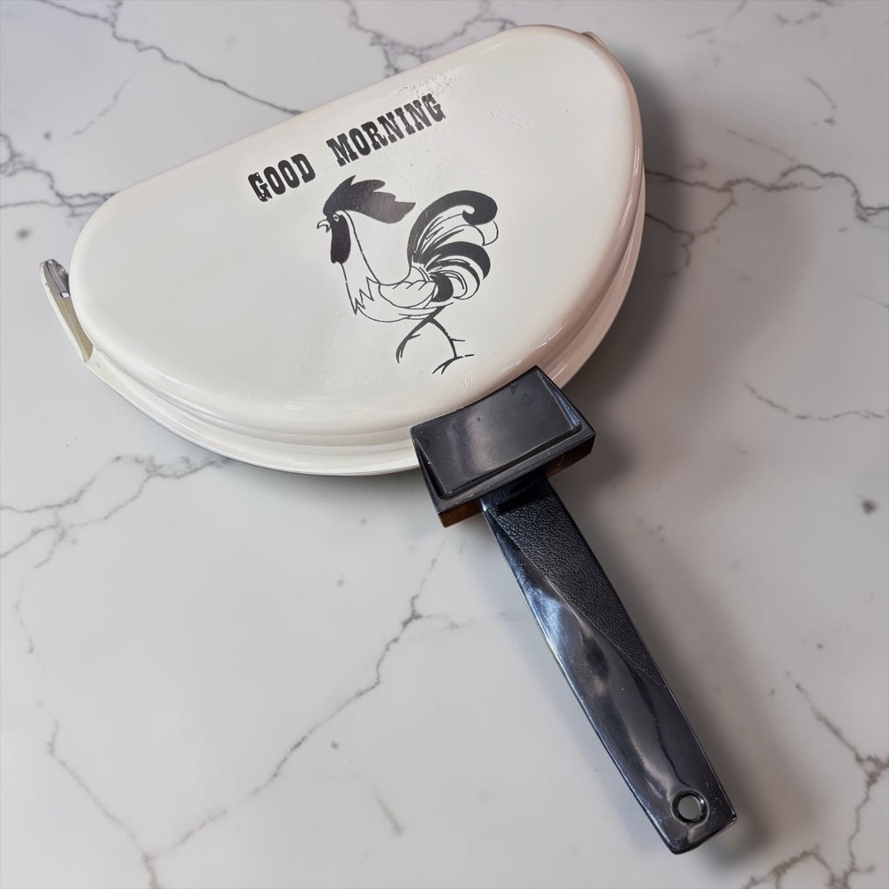 Vintage Nordic Ware Good Morning Rooster‎ Folding Omelet Pan Skillet